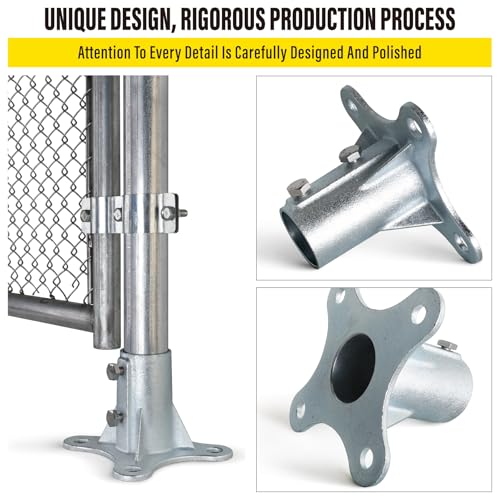 Post 2" (1 7/8" OD) Chain Link Fence Post Floor Flange Bracket, for Chain Link Fence Posts, Mailboxes, and Other Steel Round Post Galvanized Anchor Flange Bases (6 Pack) - size: 2"