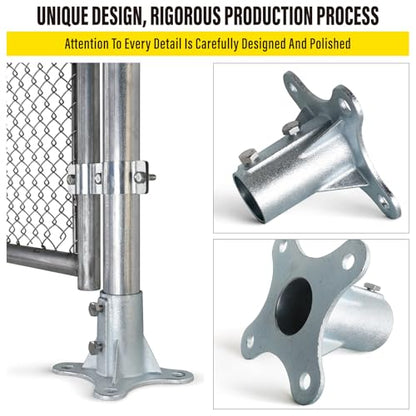 Post 2" (1 7/8" OD) Chain Link Fence Post Floor Flange Bracket, for Chain Link Fence Posts, Mailboxes, and Other Steel Round Post Galvanized Anchor Flange Bases (6 Pack) - size: 2"