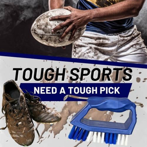Kelcie's Handheld Shoe Cleaning Brush with Pick for Cleaning Mud Off Shoes in Minutes - Boot Brush & Cleat Cleaner for Golf, Soccer & Other Outdoor Footwear - Heavy-Duty Stiff Bristles Boot Scrubber