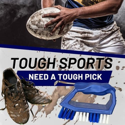 Kelcie's Handheld Shoe Cleaning Brush with Pick for Cleaning Mud Off Shoes in Minutes - Boot Brush & Cleat Cleaner for Golf, Soccer & Other Outdoor Footwear - Heavy-Duty Stiff Bristles Boot Scrubber