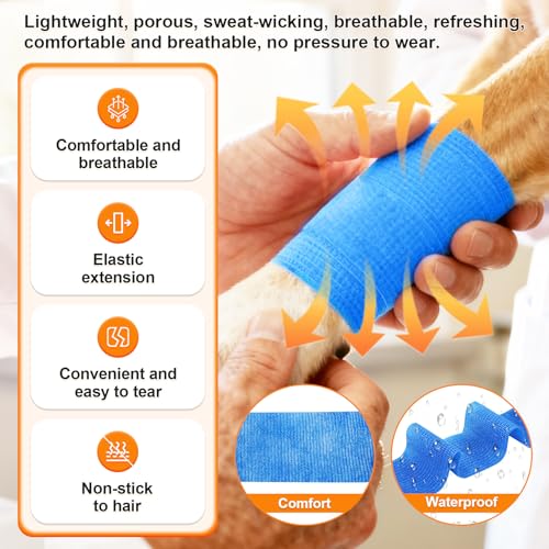 10 Pack Self Adhesive Bandage Wrap Pet Breathable First Aid Cohesive Gauze - color: Solid Color