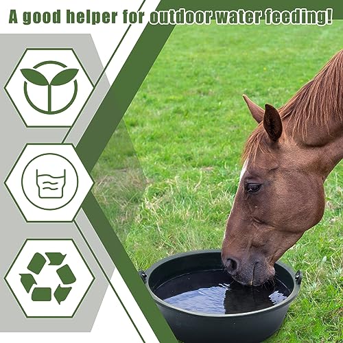 Sadnyy 5 Pcs Feed Pan 0.75 Gallon/3 Quart Utility Horse Feed Bucket Livestock Feeder Tubs Ox Tendon Bowl for Horses Dog Cats Goats Chicken Dust Bath - size: 0.75 Gallon/3 Quart