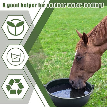 Sadnyy 10 Pcs Feed Pan 0.75 Gallon/3 Quart Utility Horse Feed Bucket Livestock Feeder Tubs Ox Tendon Bowl for Horses Dog Cats Goats Chicken Dust Bath - size: 0.75 Gallon/3 Quart
