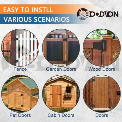3.5 Inch Heavy Duty Gate Hinges, Extra Thick Black Shed Barn Door Hinges for Wooden Fences, Yard Gate, Vinyl Fence Gate, Garage, Gate Door Hinges for Indoor Outdoor(4 Pack)