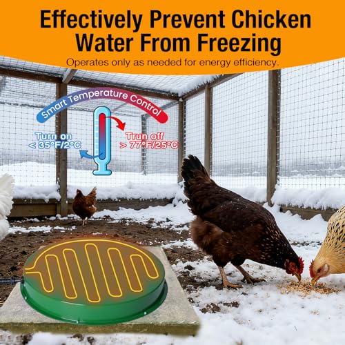 Chicken Water Heater Base 2 Pack, 125W Freeze Protection for Poultry - size: 2 PACK