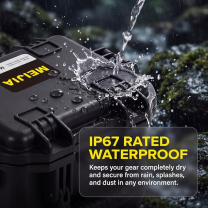 MEIJIA Premium Waterproof Hard Compact Camera Case,Hard Protective Case with customizable fit foam,Full Protection with Light&Convenient Design,Elegant Black (11.8"x9.82"x7.75") - size: 11.8"x9.82"x7.75"
