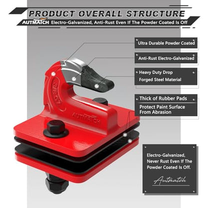 AUTMATCH Tractor Bucket Grab Hook 3/8" (2-Pack) Grade 70 Drop Forged Steel - color: Red