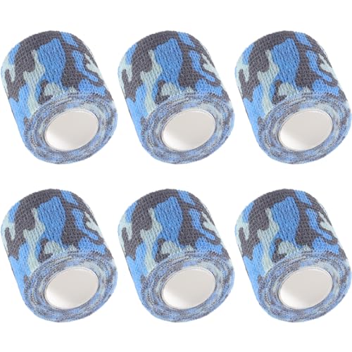 IndigoCase 6 Pack Self Adhesive Bandage Wrap 2 Inch x 5 yd Elastic Tape - color: Camo-ocean, size: 2 Inch - 6 Pack