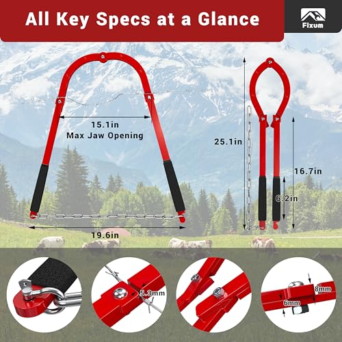 Fence Wire Fixer, Heavy-Duty Fence Stretcher Repair Tool, 15.4" Max Opening, Wire Tightener, Wire Tensioner as Fencing Tools for Barbed/Plain/Electric Wire in Farm, Ranch or Garden (Red)