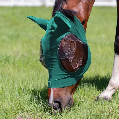 Equinavia Bug Out Horse Fly Mask, Soft Stretch Equine Fly Mask with Ears - color: Turquoise, size: Warmblood