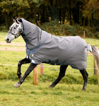 Horseware® Rhino® Hexstop Plus Vari-Layer Turnout 0g - Grey/Indigo & Navy, 78 inches - size: 78 inches