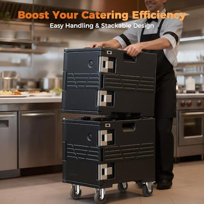 CAMMOO NSF Certification 82QT Non-Electric Hot Box Food Warmer with Casters