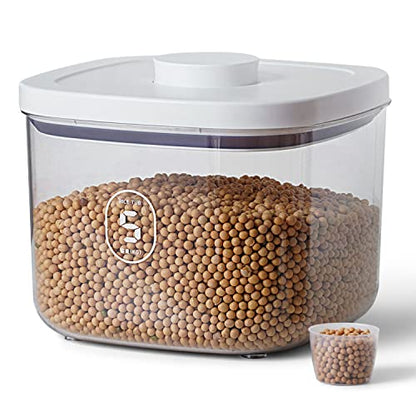 10 Lbs Storage Container Bin Rice Dispenser with Measuring Cup Food Cereal Container Bins Household for Kitchen Pantry Organization - color: AY-5KG-WHITE