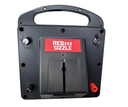 Solar Electric Fence Charger for Day and Night Power | Red Sizzle 1XS | 0.13 Joule | Portable Solar Energizer for Livestock for Small Gardens, Keep Our Small Pests