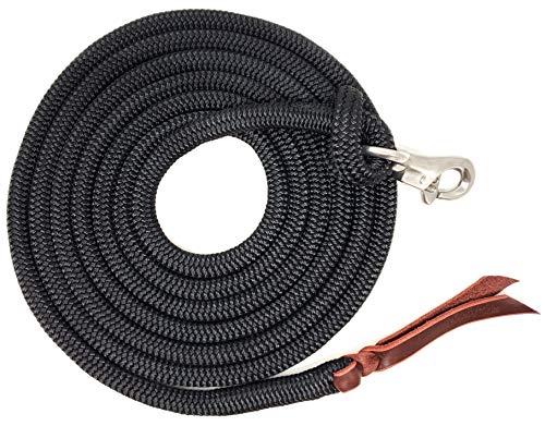 12FT Lead Rope with SS Snap - color: Black, size: 12 FT