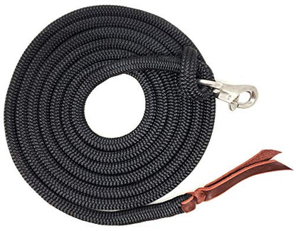 14FT Lead Rope with SS Snap - color: Black, size: 14 FT