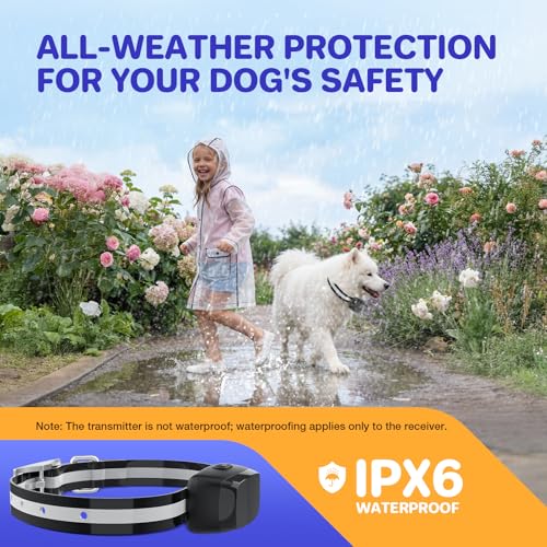 Electric Dog Fence System for 2 Dogs,Wired Pet Containment System | 2 Water Resistant Collar Receiver,Underground/Aboveground,with Adjustable Static/Tone Correction for Small Medium Large Dogs