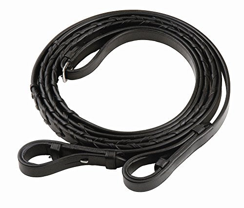 Henri de Rivel Pro Extra Long Flat Laced Reins - color: Black, size: Oversize