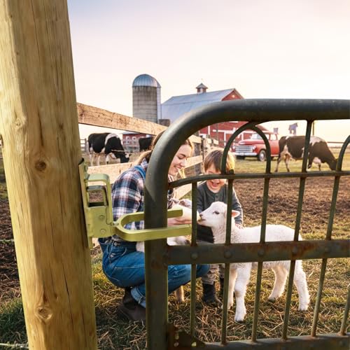 1PCS Instant Locking Gate Latch, Heavy-Duty One-Hand Gate Latch for Farm, Ranch & Backyard | Automatic Spring Lock, Rust-Resistant Steel, Easy Install on Wood, Metal & Pipe Gates