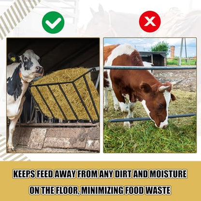 Zonon 3 Pcs Wall Mount Hay Rack for Goats Sheep Horses 22 Gallon Detachable Heavy Duty Hay Feeder 23.62 x 22.76 x 11.81 Inch Metal Livestock Hanging Feeder for Indoor Outdoor Farm