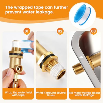 2 Pack Brass Float Valve 1/2 Inch, Auto Fill and Shut off, No Leakage | Water Float Ball Valve with Adjustable Arm, Pool Fill Float Valve for Water Trough,Fountains,Water Tank,Ponds,Aquariums - color: 1/2 in Orange