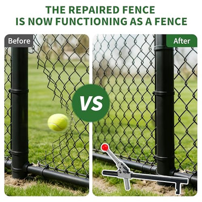 Chain Link Fence Stretcher - Heavy Duty Ratcheting Wire Fence Tightener & Puller, Forged Steel Construction with Anti-Rust Coating, Easy One-Person Operation for Farm, Ranch, Garden, Yard Fence Repair