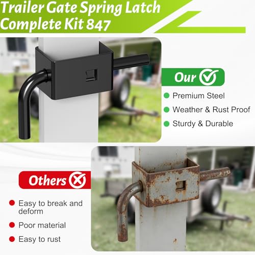 2 Pack Heavy Duty Trailer Gate Spring Latch Complete Kit