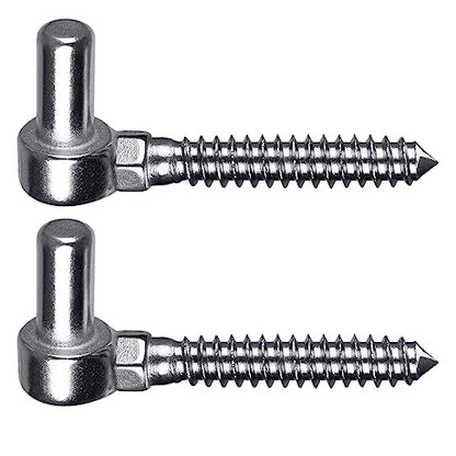 Insaga 304 Stainless Steel Gate Hinge, 5/8" Pin Heavy Duty Lag Screw Hinge for Wooden Fence & Farm Gate, One-Piece Molding Post Side Wood Bolt Hinge (2Pcs,M16) - color: M16 Pin Hinge-2Pcs