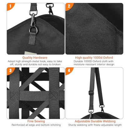 Dual Purpose Feed Horse Hay Bags, 1 Pack Large Black Oxford Fabric - size: Large 1 Pack