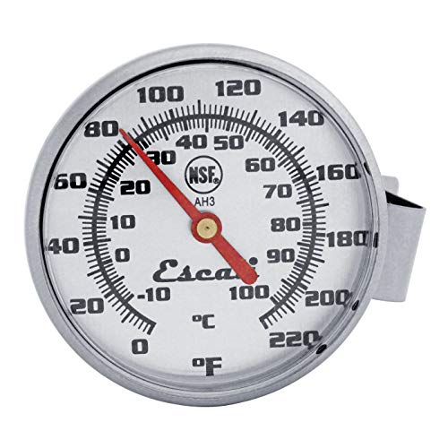Escali AH3 NSF Certified Commercial Instant Read Large Dial Thermometer W/Clip, Silver - style: Large Dial