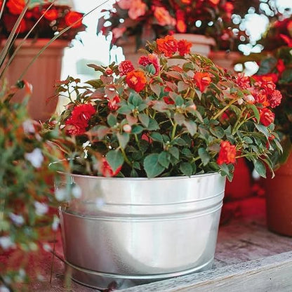11 Gallon Galvanized Steel Round Tub - color: 11 Gallon Round Tub