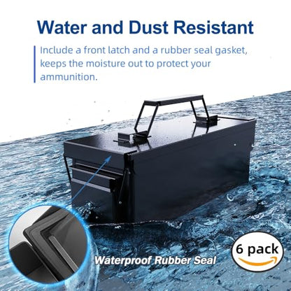 HARDROCK Metal Ammo Can, Ammo Box - color: Black, size: 30cal *6