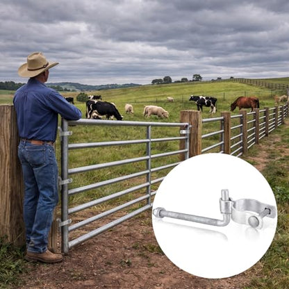 MorningRo 4 Pcs Farm Gate Hinges Kit 5/8" x 8" Chain Link Fence Gate Post Hinge in Zinc Plated with 5/8" x 2" Wood Post Lag Screw with Nuts & Washers Heavy-Duty Rust-Resistant Outdoor Ranch Mount