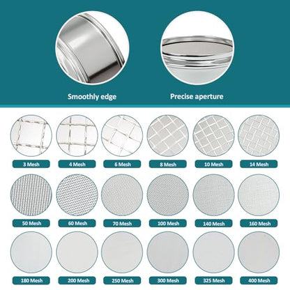 Full 304 Stainless Steel Mesh Sieve Screen, LVDALAB 70 Mesh(0.25mm) Aperture, 2.4inch(6CM) Dia Standard Sample Analysis Test Sieves Sifters Strainer for Industrial Laboratory Homes - size: 70 Mesh(0.25mm)/Ф2.4in(6CM)