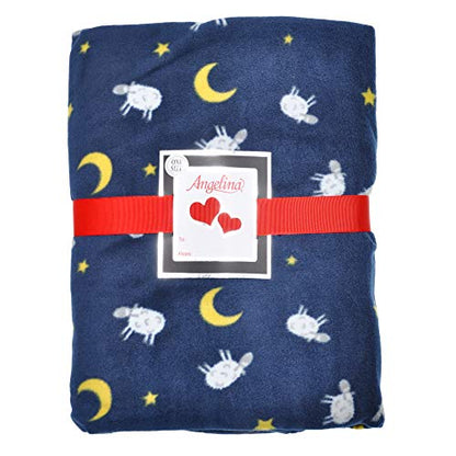 Angelina Women's Cozy Fleece Wearable Blanket or Blanket with Slipper Set - color: Sheep Wearable Blanket, size: One Size Fits Most