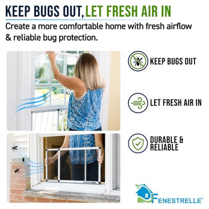 Fenestrelle Expandable Window Screen, 15″ H × 21″–40″ W Horizontal, 2-Pack - size: Medium (15" H x 21"-40" W)