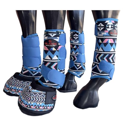 HILASON Sml Horse Medicine No Turn Bell Boots Sports Front Rear Hind Leg Protective