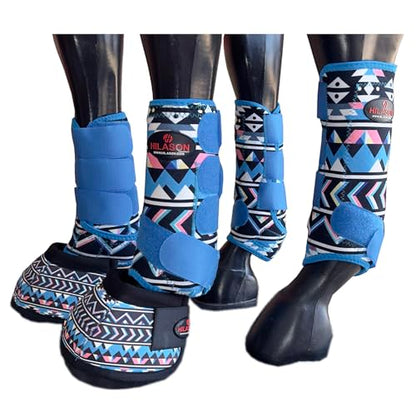 HILASON Sml Horse Medicine No Turn Bell Boots Sports Front Rear Hind Leg Protective