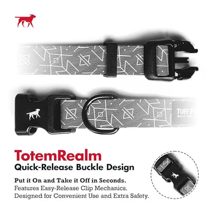 Tuff Pupper Premium Adjustable Dog Collar for Small Boy & Girl Dogs, Stylish Pattern Collars Designed in USA, Quick Release Buckle, TotemRealm Print, Small (0.7 Inch Wide x 8-12 Inch Neck) - color: TotemRealm, size: Small