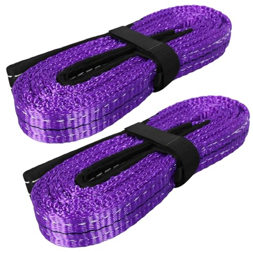 Lift Sling Straps,1" x 4' 2-Ply Heavy Duty Flat Eye Lift Slings 2 Pack | Polyester Lifting Strap Nylon Tree Saver Recovery Strap Web Sling Rigging Moving Tow Hoist Gear Strap 3200 lb 2600 lb 6400 lb - color: Purple, size: 1" x 4' (2 pack)