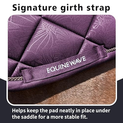 EQUINEWAVE Embossed All Purpose Saddle Pad | Cooling Performance Lining, Contoured Fit, Textured Design, English Riding - color: HORTENIA