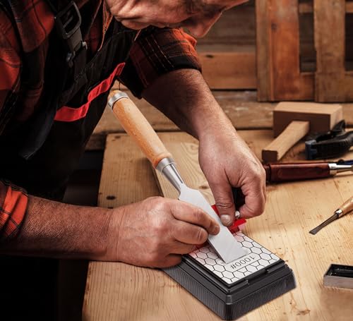 Saker Sharpening Stone with Honing Guide Tool,chisel set for Woodworking,Flattening Stone,Complete Sharpening System Woodworking Tools for Chisel Sharpening and Plane Restoration… - style: Honing Guide Stone Chisel