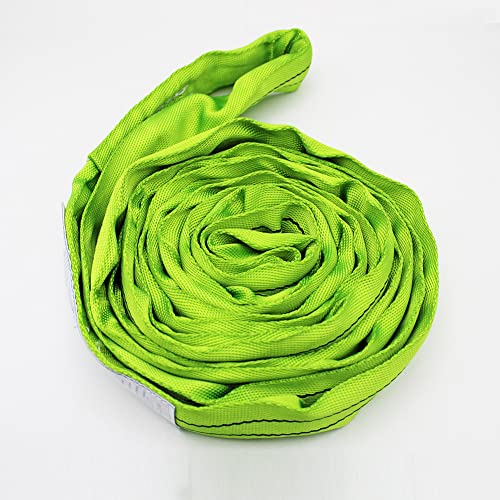 Green Polyester Endless Round Sling Rigging Lifting Straps, 9 Feet Length, 5,300 lb. Vertical Capacity, 10,600 lbs Basket - color: 02 Green - Vertical Capacity 5300LBS, size: 9ft