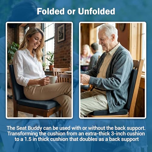 Skil-Care Seat Buddy Cushion, Foldable, 16x16, Black Polyester, 914351 - color: Black