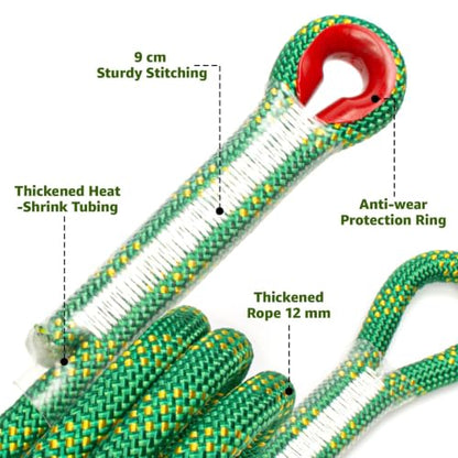 Heavy Duty Tree Swing Ropes with Safer Lock-(2Pack,Green,10FT) - color: Green, size: 120''(10FT)-2 Pack