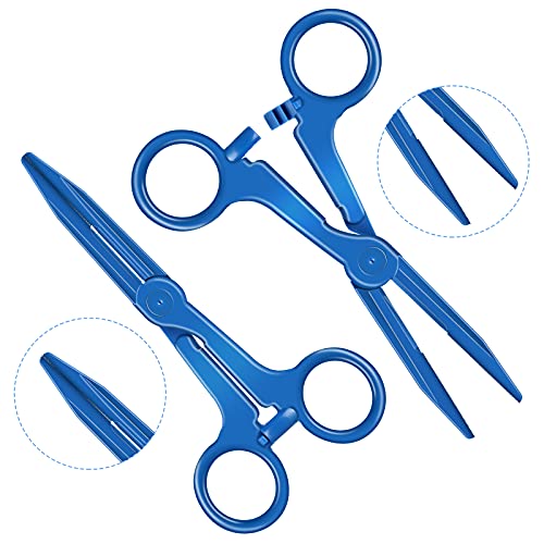 Nuanchu 100 Pcs Disposable Umbilical Cord Clamp and 1 Hemostatic Forcep, Pig Umbilical Cord Clips Kit for Animal Veterinary