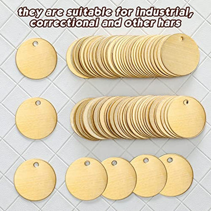 Zhengmy 50 Pcs Round Brass Tags, 1-1/4 Inch Diameter, Metal Key Brass Tags