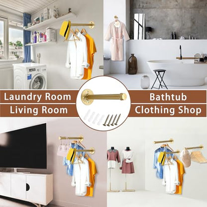 Sumnacon Wall Mounted Clothes Rack for Wardrobe, 2Pcs 10 Inch, Gold - color: Gold, size: 10 Inch