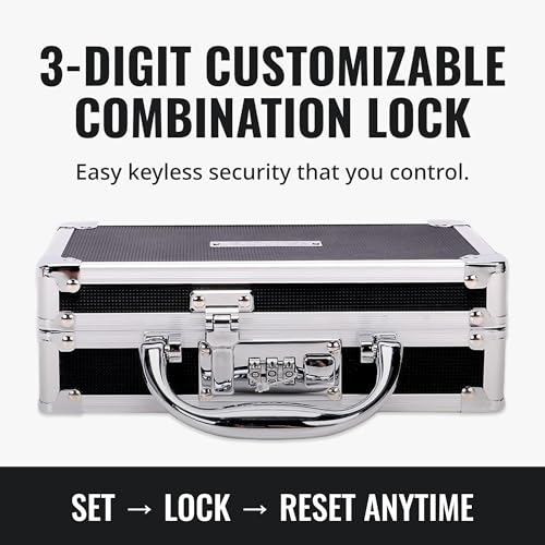 Vaultz Locking Medicine Case, Combination Lock Box, 3-Pack, Briefcase Style | Reinforced steel corners and chrome handle, organized interior with mesh pocket and elastic securing straps - size: 3 Pack