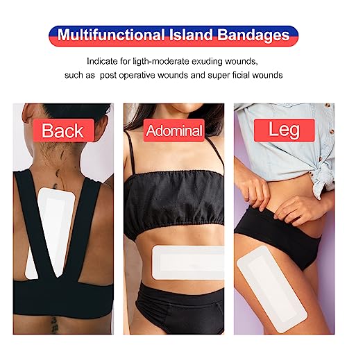 Niceful Bordered Gauze Island Dressing 4"x10", 25Pcs - size: 4"x10"(25 Pcs)